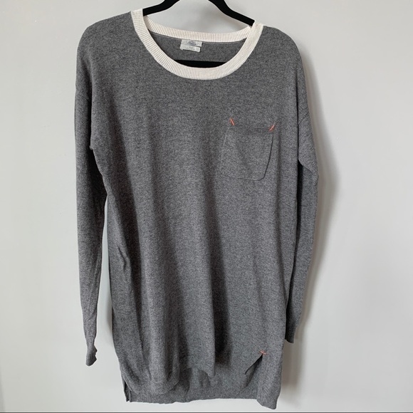 Wallace Grey Cotton Blend Tunic Length Sweater -L - Picture 1 of 8